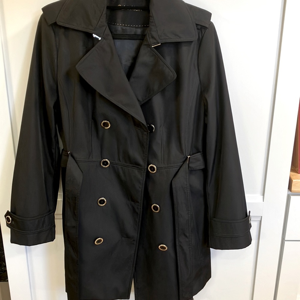 Classic Black Double-Breasted Trench Coat